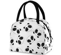 DJNGN Lindo panda floral patrón aislado almuerzo bolsa de asas, reutilizable multi-bolsillo contenedor refrigerador bolsa para mujeres y hombres trabajo escolar picnic viajes al aire libre