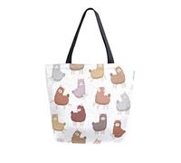 DJNGN Little Lambs Cute Canvas Tote Bag Bolsas de comestibles reutilizables Bolsa de transporte con asas