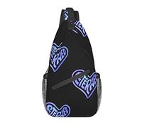 DJNGN Love Heart Lettering Crossbody Chest Bag, Bandolera, Mochila de senderismo al aire libre de fin de semana, adecuada para hombres y mujeres