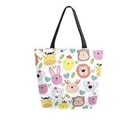DJNGN Lovely Animals Canvas Tote Bag Reutilizable Grocery Bags Tote Bolsa de transporte con asas