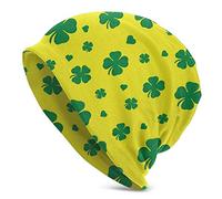 DJNGN Lucky Clover Pattern Beanie Hat para Hombres y Mujeres Winter Warm Hats Black
