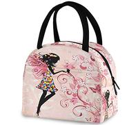 DJNGN Magic Beautiful Butterfly Flower Fairy Reutilizable Lunch Tote Bag Aislado térmico Cooler Container Bag para el regreso a la escuela Trabajo Picnic Viajes Pesca Playa