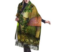 DJNGN Magic Mushroom in Fairy Tales Cashmere Scarf for Women Men Lightweight Unisex Fashion Soft Winter Scarves Fringe Shawl Wraps