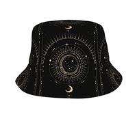 DJNGN Mysterious Esoteric Gold of The Sun Bucket Hat para Mujeres y Hombres, Sombrero de Pescador Empacable a la Moda para Viajes, Vacaciones en la Playa