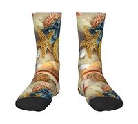 DJNGN Ocean Conch Starfish Sea Shells Baby Kids Crew Calcetines Cozy Athletic Calcetines Niño Niño Antideslizante Zapatilla Calcetín de compresión