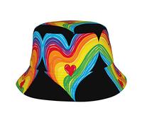 DJNGN Rainbow Love Sombrero de Pescador con ala Plegable Unisex para Actividades al Aire Libre