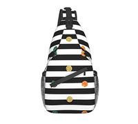 DJNGN Rainbow Polka Dot Stripe Black And White Crossbody Chest Bag, Bandolera, Mochila de senderismo al aire libre de fin de semana, adecuada para hombres y mujeres