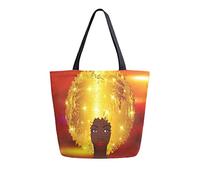 DJNGN Retrato Mujeres Africanas Piel Oscura Rostro Femenino Mujeres Asa Superior Bolsos Hombro Tote Bag Lona Reutilizable Bolsas de comestibles Bolsa de transporte con asas