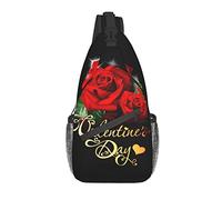 DJNGN Rose Flower Crossbody Chest Bag, Bandolera, Mochila de senderismo al aire libre de fin de semana, adecuada para hombres y mujeres