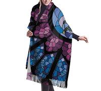 DJNGN Stained Glass Rose Cashmere Scarf for Women Men Lightweight Unisex Fashion Soft Winter Scarves Fringe Shawl Wraps