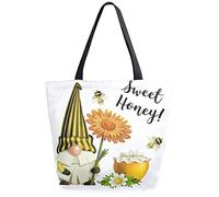 DJNGN Sweet Honey Gnome reutilizable bolsa de compras de comestibles bolsa de lona grande plegable lavable bolso de hombro para mujer