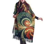 DJNGN Trippy Acid Trip Psychedelic Swirly Colors Cashmere Scarf for Women Men Lightweight Oversized Fashion Soft Winter Scarves Fringe Shawl Wrap