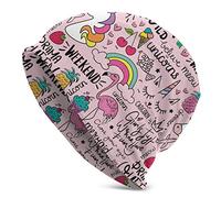 DJNGN Weekend Flamingo Unicorn Beanie Hat para Hombres y Mujeres Winter Warm Hats Black