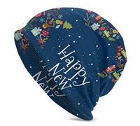 DJNGN Wishes and Winter Holiday Elements Beanie Hat para Hombres y Mujeres Winter Warm Hats Black