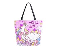 DJNGN You Are Magical Unicorn Canvas Tote Bag Tote Carrying Bag Bandolera para compras Bolsa de viaje Bolsas de comestibles reutilizables