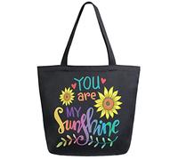 DJNGN You Are My Sunshine - Bolsa de compras reutilizable para comestibles, bolsa de lona, grande, plegable, lavable, bolso de hombro para mujer