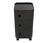 DJOAIUYF Mesita de noche, mesita de noche con 3 cajones, mesita de noche con una plataforma superior y tres compartimentos, cómoda de noche para dormitorio, 32 x 32 x 63,3 cm (negro)