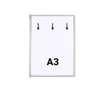 Djois, 113000 - Pack de 10 Fundas con Pivotes Metálicos A3 - PVC Antirreflejo, Marco de Acero, Compatibles con Soportes Tarifold para Consulta de Documentos - Gris