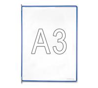Djois, 113001 - Pack de 10 Fundas con Pivotes Metálicos A3 - PVC Antirreflejo, Marco de Acero, Compatibles con Soportes Tarifold para Consulta de Documentos - Azul
