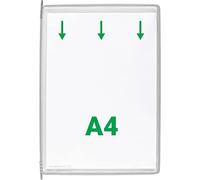 Djois, 114000 - Pack de 10 Fundas con Pivotes Metálicos A4 - PVC Antirreflejo, Marco de Acero, Compatibles con Soportes Tarifold para Consulta de Documentos - Gris