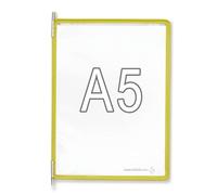 Djois, 115004 - Pivot Pocket Tarifold, A5, vertical, amarillo, 10 unidades, sistema de visualización, práctico, duradero, fabricado en Francia, ideal para oficina, organización, presentación