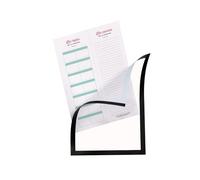 Djois, 196987 - Marco de pantalla magnético Magneto Pro, A4, PP, negro, 5 unidades, superficie antirreflectante, banda magnética, formato vertical, ideal para oficinas, talleres, gestión LEAN