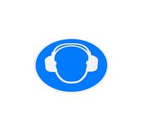 Djois, 197653 - Pictograma de seguridad autoadhesivo, protección, reducción de ruido, deber, azul, blanco, 1 pieza, PVC, alta durabilidad, antideslizante, interior, fábricas, almacén, comunicación