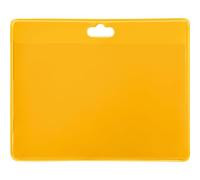 Djois, 200434 - Portatarjetas flexible horizontal amarillo 30 piezas identificación rápida ideal para empresas, escuelas, hospitales, accesorios compatibles, tamaño práctico