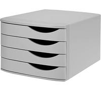 Djois, 2686374307 - Cajonera de Sobremesa A4 Reciclada - 4 Cajones - Gris | Material 100 % reciclado · Certificación Blue Angel · Documentos A4 ordenados y siempre a mano