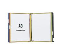 Djois, 413103 - Sistema de exhibición de pared de metal, A3, 10 bolsillos, rojo, 1 pieza, protege, organiza, documentos, acceso instantáneo, ampliable, fabricado en Francia, respetuoso con el medio