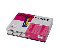 Djois, 5712525 - Lote de 100 JalemaClip Plus con Tiras de Archivo para Clasificar Documentos sin Perforar en Carpetas de Anillas, Capacidad 50 mm, Amarillo y Blanco