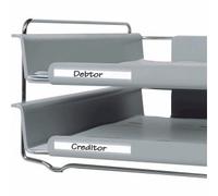 Djois, 7530-10 - Portaetiquetas autoadhesivas, en tiras, permanente, 150x30 mm, con inserciones, transparentes, 10 unidades, duradero, solución ideal armarios, estantes, oficina, cestas, muebles