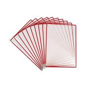 Djois, 924013 - Pack de 10 Fundas con Pivotes Easy Load PRO A4 - Inserción Rápida por la Esquina, PP Antirreflejo, Compatibles con Soportes Tarifold - Rojo