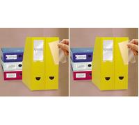 Djois by 3L Es 10325- Pack de 12 Porta-etiquetas autoadhesivas, identificación de archivadores, cajones, estanterías- tarjetas blancas para rotular incluidas - 35 x 102 mm (Paquete de 2)