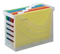 Djois made by Jalema 2658026000- Silky Touch Carpeta Clasificadora, Archivador, Caja archivadora de oficina y casa con 5 carpetas colgantes A4, surtidos, color Transparente