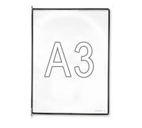 Djois made by Tarifold 113007 - Pack de 10 Fundas Portafolios A3, Portadocumentos A3 PVC recambio expositor de pared o sobremesa para catálogos, color negro, 10 uds