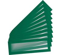 Djois made by Tarifold 195205 - Pack 10 Marcos Magnéticos Porta-títulos A5/A4 - para etiquetas (55 alto x 210 mm largo)- Magneto PRO para Pizarras Magnéticas, color Verde