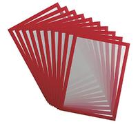 Djois made by Tarifold 195233 -Magneto PRO 10 Marco Informativo Magnético A4- para Documentos, Avisos, Cartel, Intercambio e Inserción Rápida - Dorso imantado superficies metálicas, Rojo, 10 u.