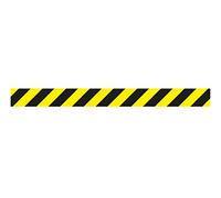 Djois made by Tarifold 197507- Cinta de Señalización Adhesiva para Suelo -Calidad Extra - Mantenga Distancia Seguridad, Espere su turno, No pasar -100 cm x 9 cm, Amarillo/Negro, 1 u