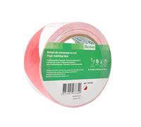 Djois made by Tarifold 197732 - Cinta Adhesiva para Suelo Señalización, Seguridad, color Rojo y Blanco- Rollo 50mm x 33m