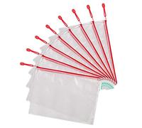 Djois made by Tarifold 509003 - Bolsas de Archivo con Cremallera de Malla A4, Carpetas A4 de Plástico de Impermeable para Documentos, Recibos Papelería Oficina Viaje escuela, hogar, color Rojo