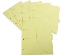Djois Smartfolder 121304- Lote de 6 Carpetas portafolios A4 con 3 solapa y perforaciones para archivo- Sistema Patentado, cierre con velcro- Subcarpetas Resistentes y Ecológicas, Color Amarillo 6u