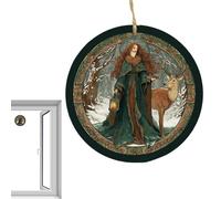 Djowyh Adornos navideños celtas, decoración festiva de invierno acrílico 2D | Colgante decorativo para el hogar, escalera, ventana, repisa de chimenea, pared, salón, estudio, dormitorio, entrada