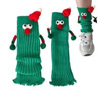 Djowyh Calcetines navideños con imán para agarrarse de la mano - Divertidos | Par de calcetines magnéticos para tomarse de las manos | Creativo festivo para niños, parejas, amigos, familia, hogar
