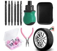 Djowyh Kit De Reparación De Neumáticos Con Clavos De Goma,Herramientas De Reparación Rápida De Pinchazos,Kit De Parches Para Neumáticos - para Uso Diario Mantenimiento Vehicular Camiones Trail y