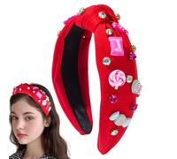 Djowyh Lollipop - Diadema con nudo para niña, con nudo de diamantes de imitación, diadema para el con de , diademas de moda