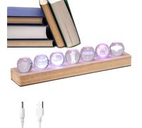 Djowyh Luz nocturna de escritorio - Bola de 3D luz nocturna, decoración de iluminación de ensueño con soporte de madera para salón, estudio, dormitorio