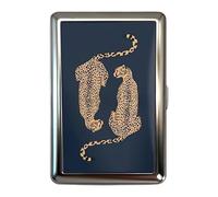 Djowyh Tarjetero de metal - Cartera de diseño retro con botón de presión, estuche para tarjetas de negocios, regalo para hombre y mujer, b, Ver descripción, Ver descripción