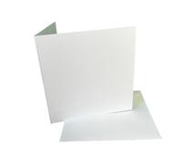DJP Paquete de 50 tarjetas y sobres cuadrados de 5 x 5 pulgadas, color blanco liso