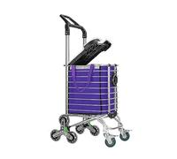 DJSDN Carro de la Compra Plegable de 8 Ruedas, Carro de la Compra Ligero, Carro de la Compra for Subir escaleras, for lavandería, comestibles, Compras, Equipaje